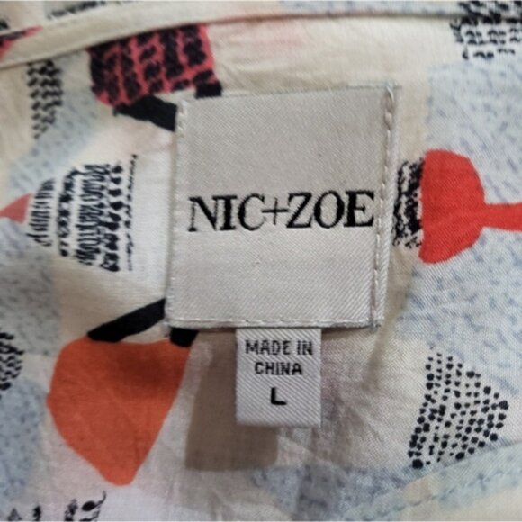 Nic + Zoe Perk Up Coffee Cup Print Top Size Large - Picture 3 of 7